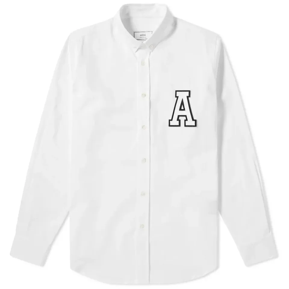 AMI Button Down Twill A Patch Shirt