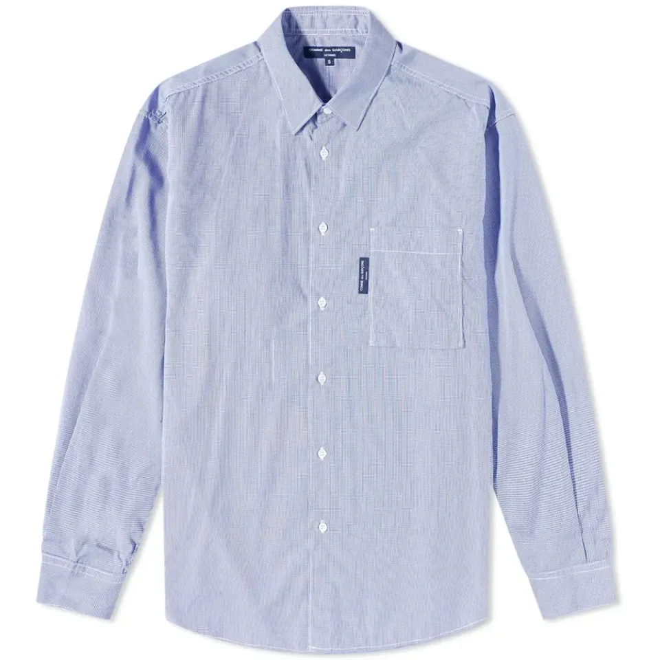 Micro Check Tab Logo Pocket Shirt