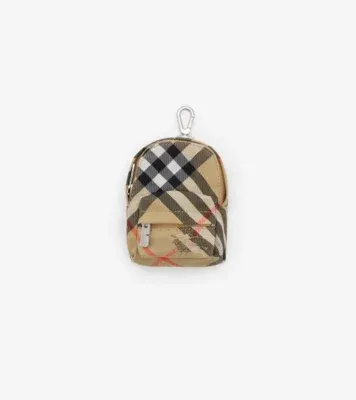 Check Backpack Charm in Sand beige