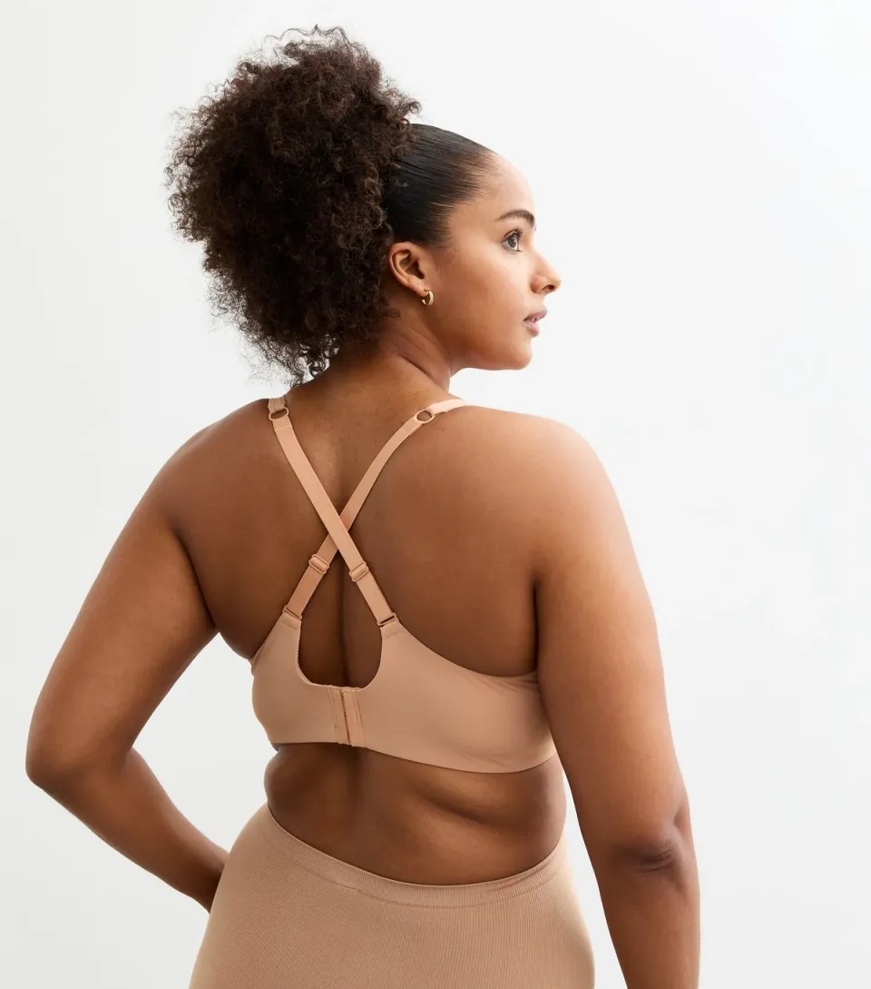 Women's Plus Size Tan Multiway Smooth Non Padded Bra Curves