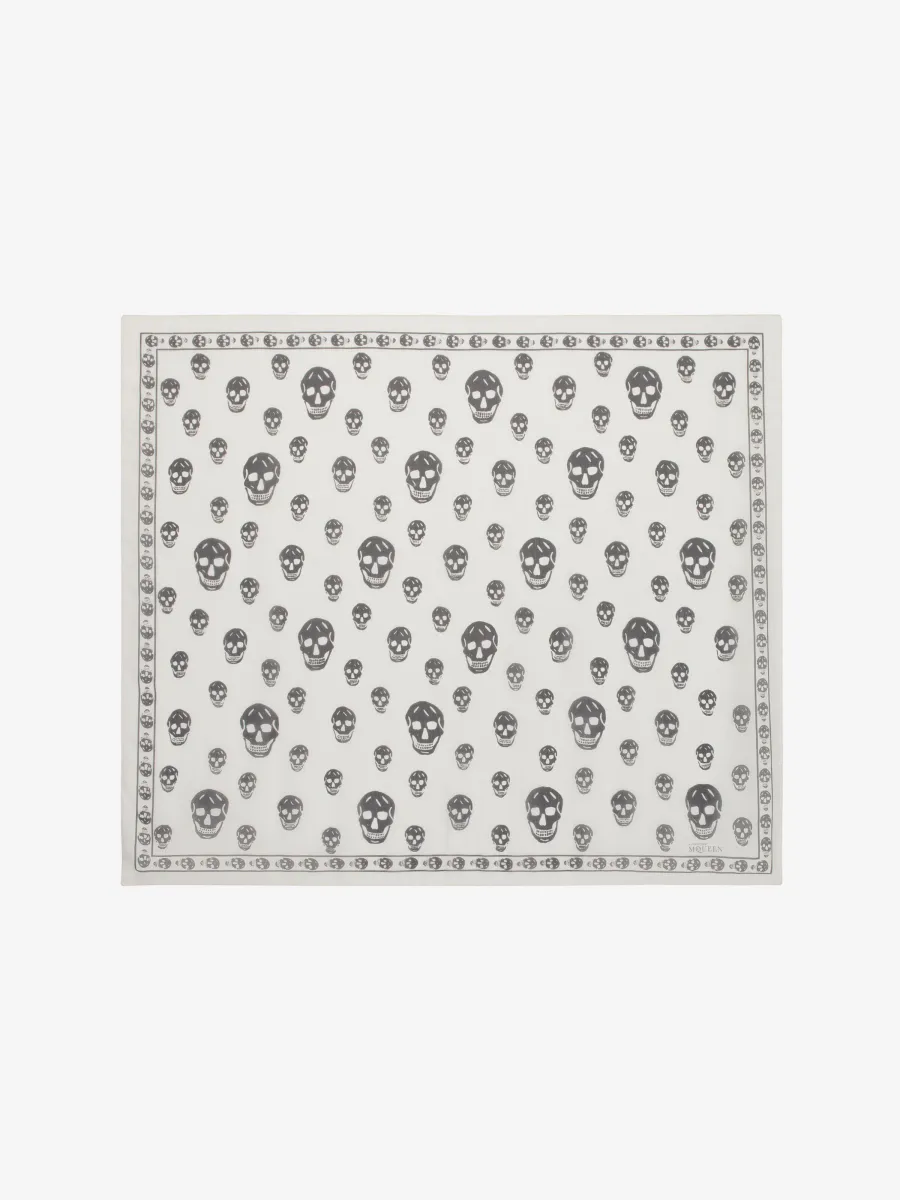 Classic Silk Chiffon Skull Scarf