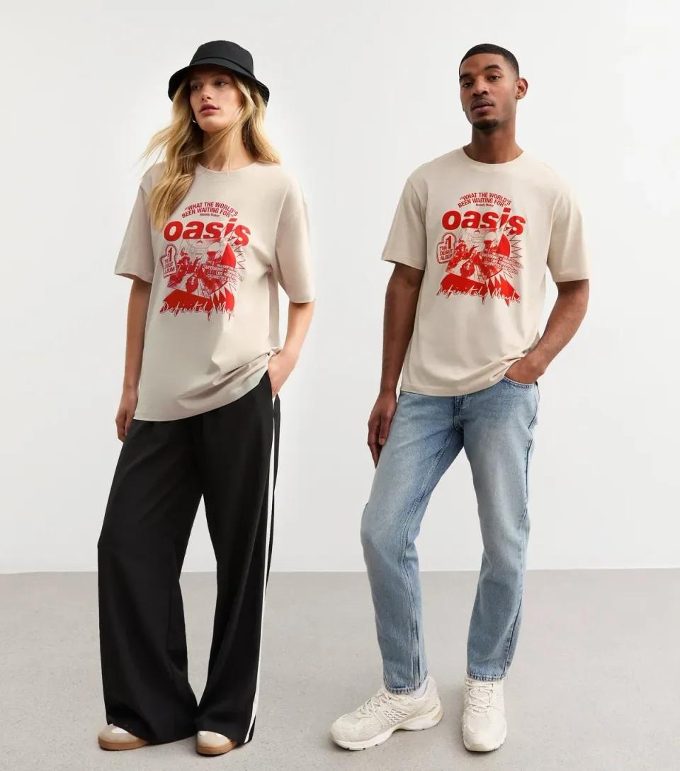 Women's Unisex Off White Oasis Print T-Shirt