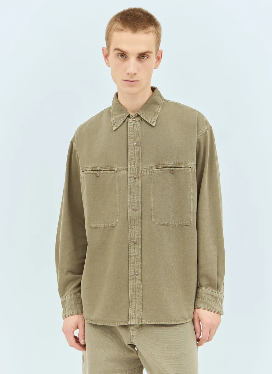 Denim Shirt With Snaps