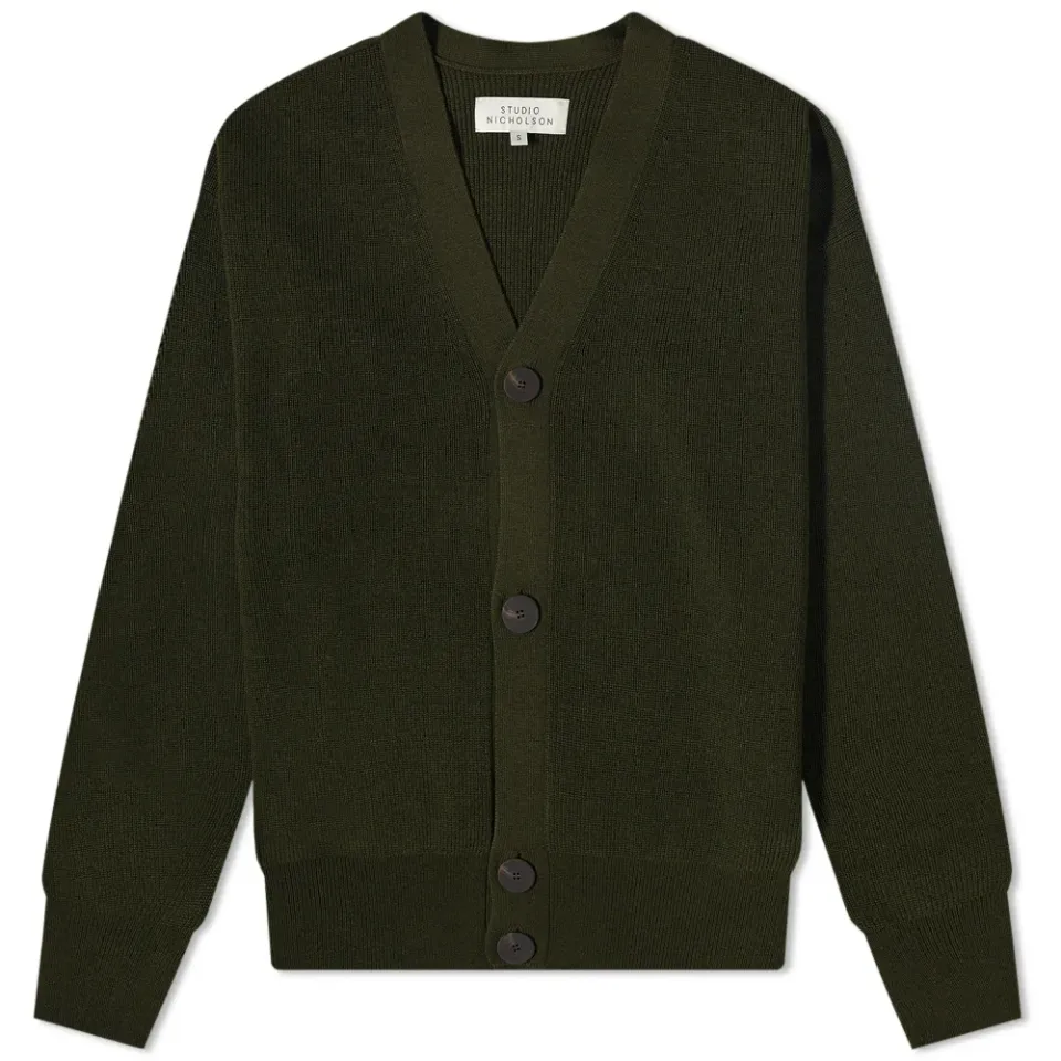 Stern Naval Rib Knit Cardigan