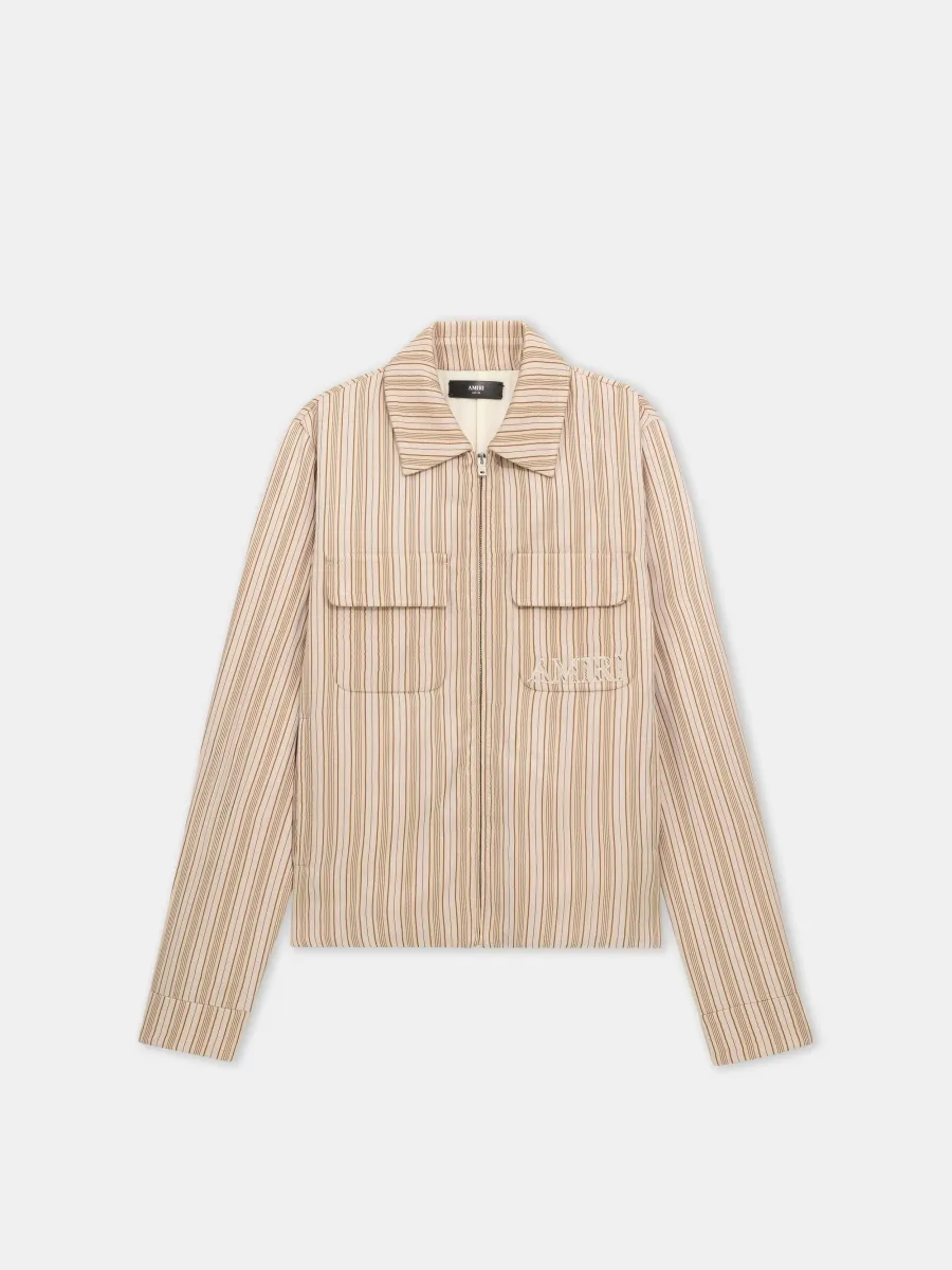 STRIPED BLOUSON - Alabaster