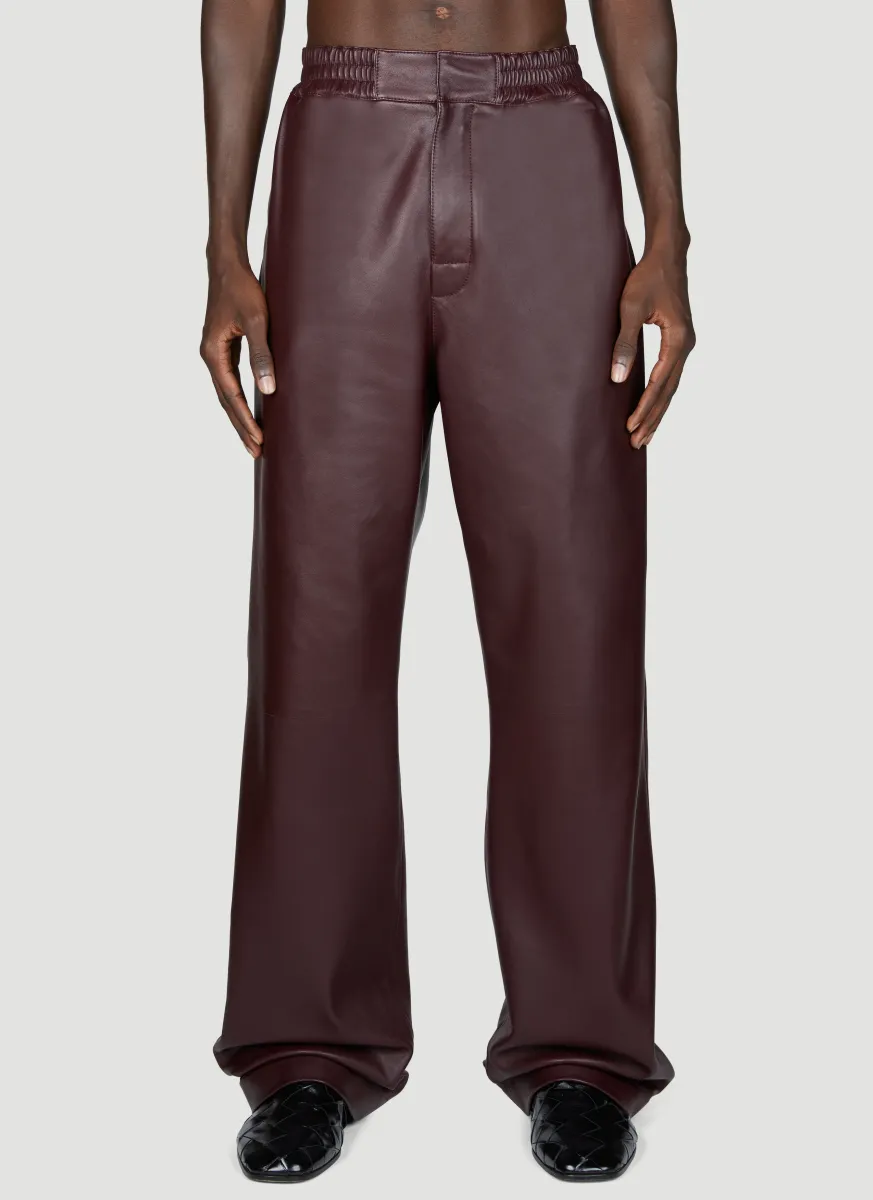 Wide Leg Leather Pants