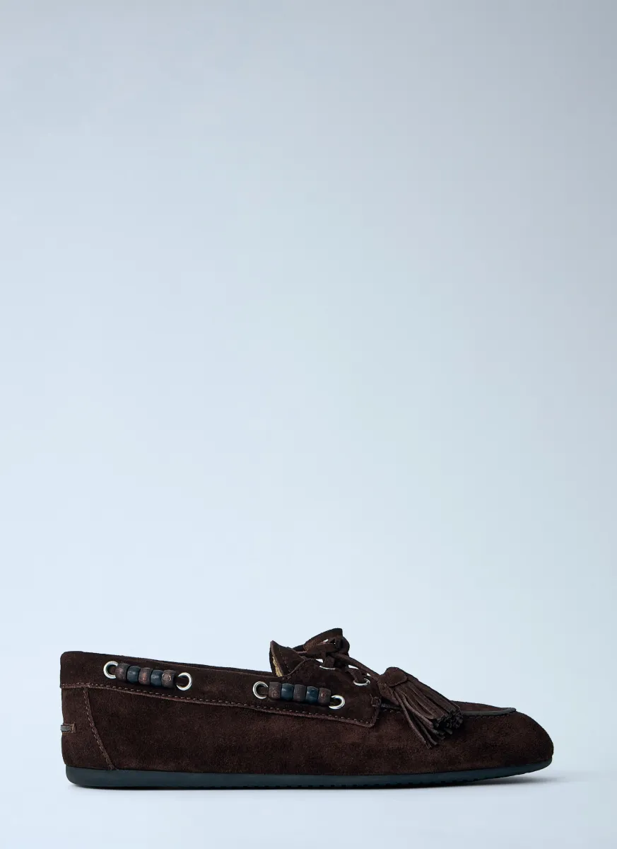 Suede Tassel Loafers