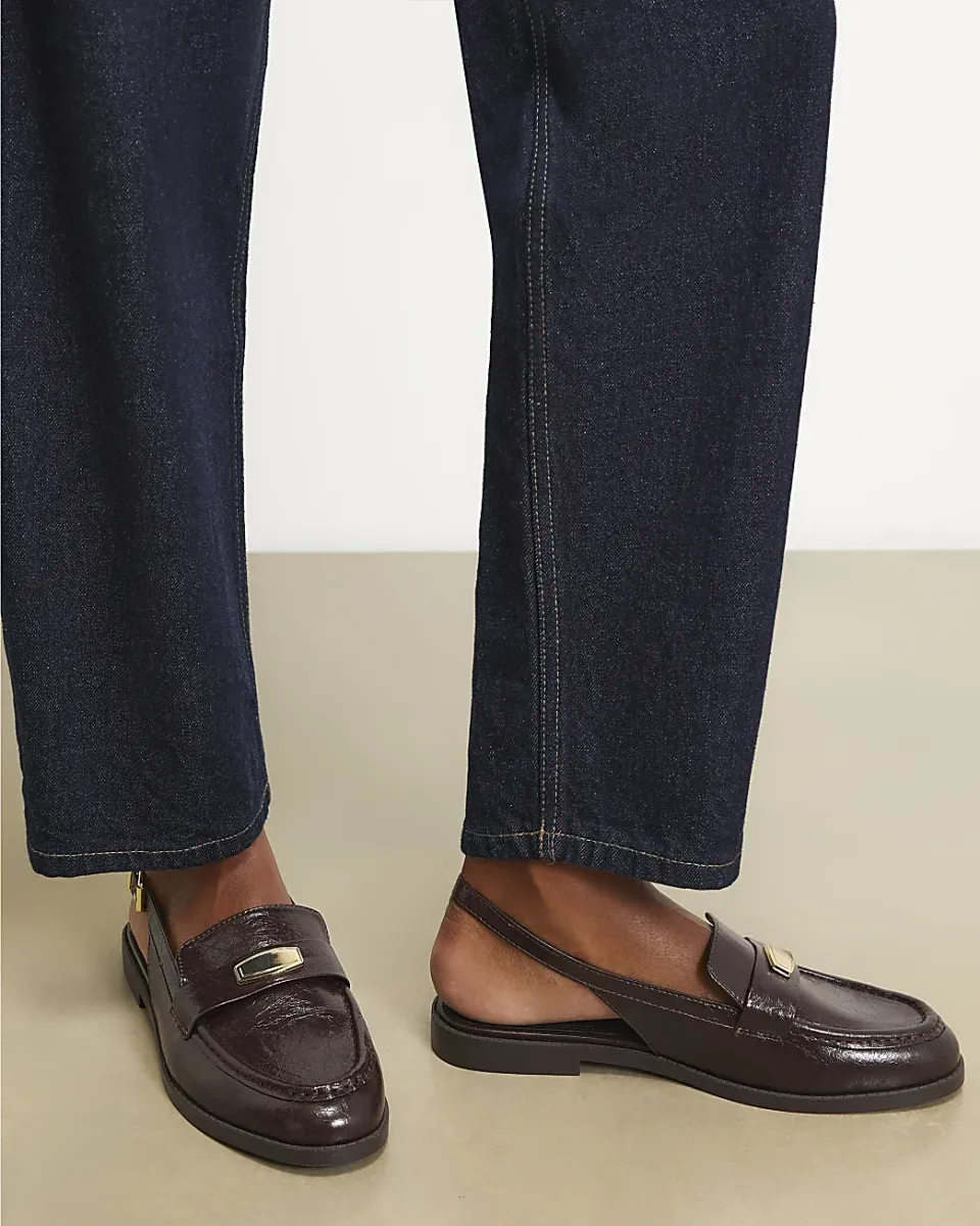 Brown Slingback Loafers