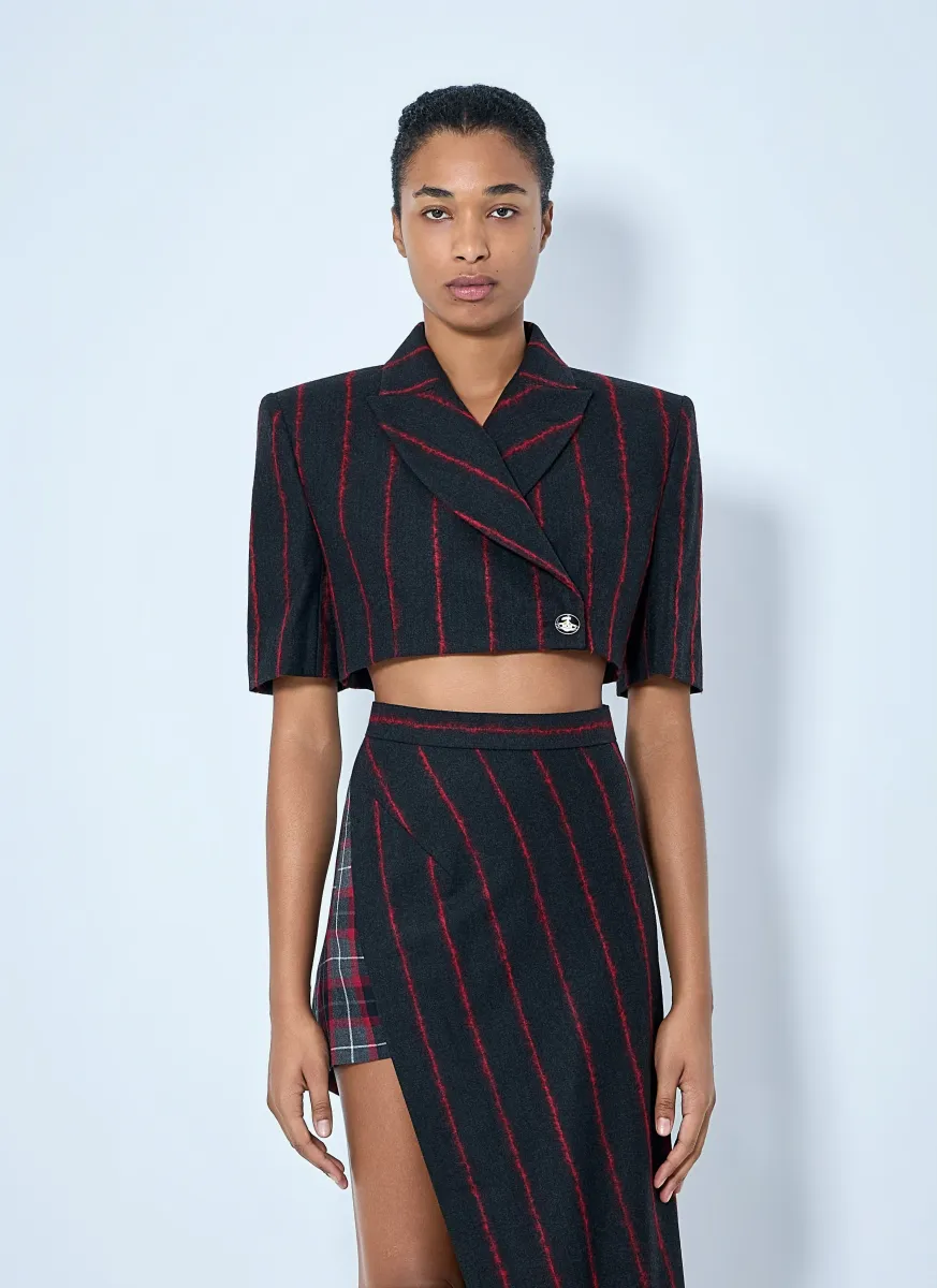 Cut Off One Button Blazer