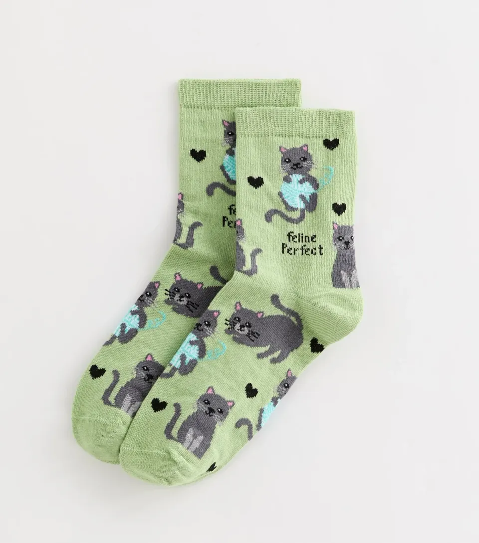 Green Feline Perfect Socks