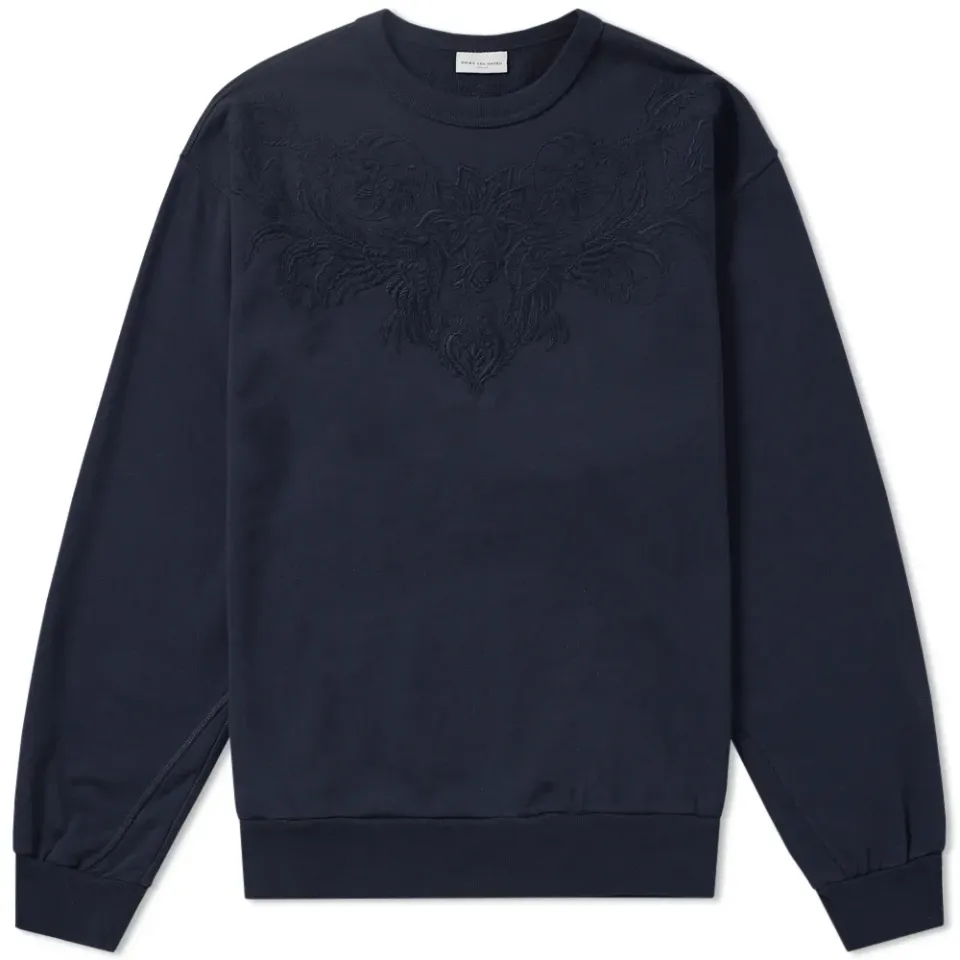Embroidered Yoke Crew Sweat