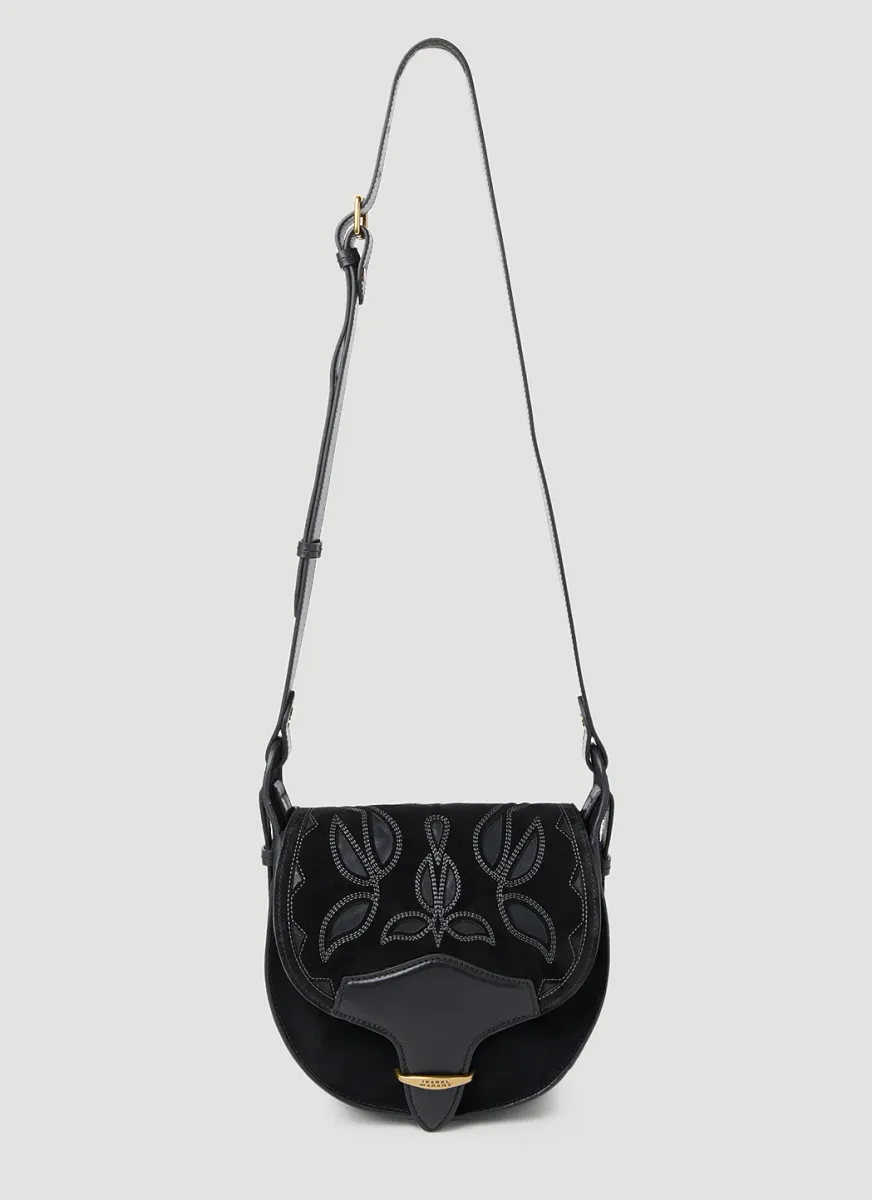 Botsy Embroidered Leather Small Shoulder Bag