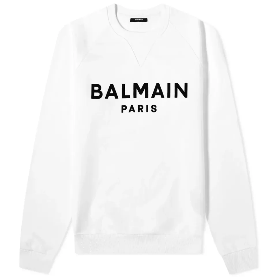 Flocked Logo Crew Sweat