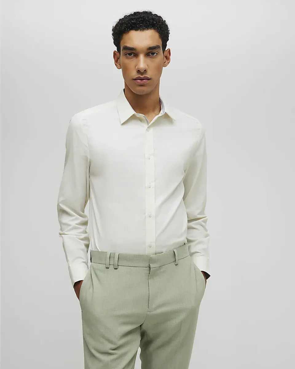 Slim Fit Premium Cotton Blend Shirt