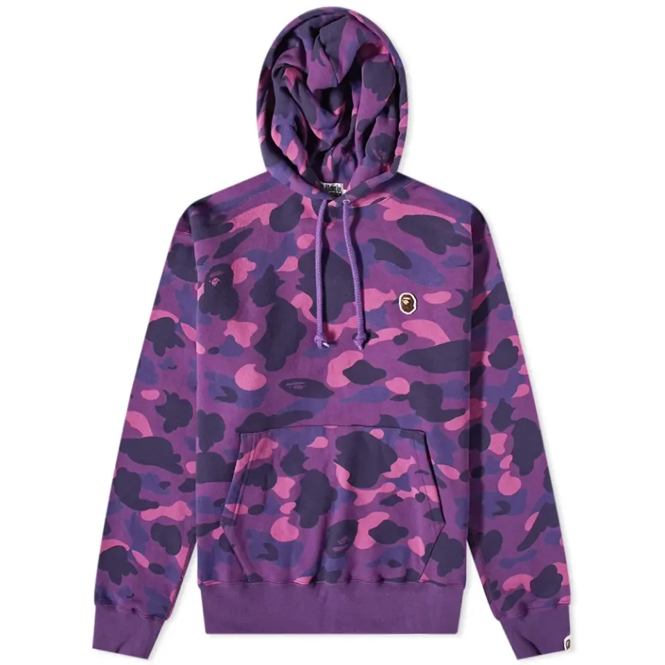 Color Camo One Point Ape Head Pullover Hoodie