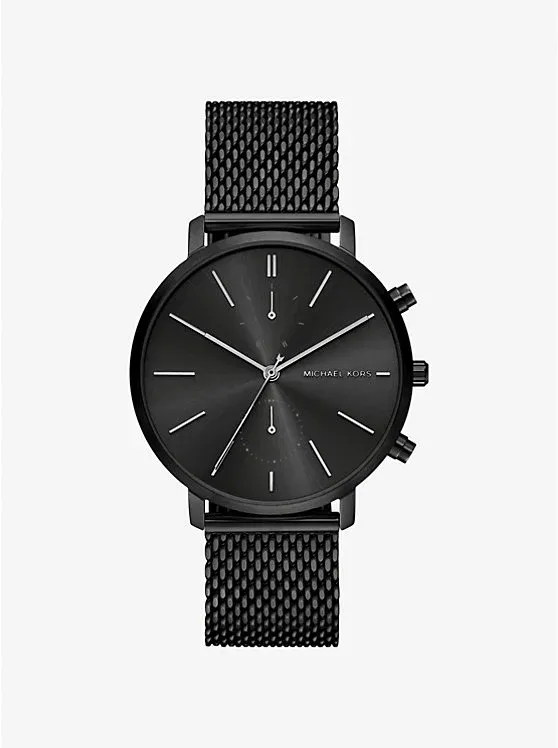 Oversized Blake Black-Tone Mesh Watch
