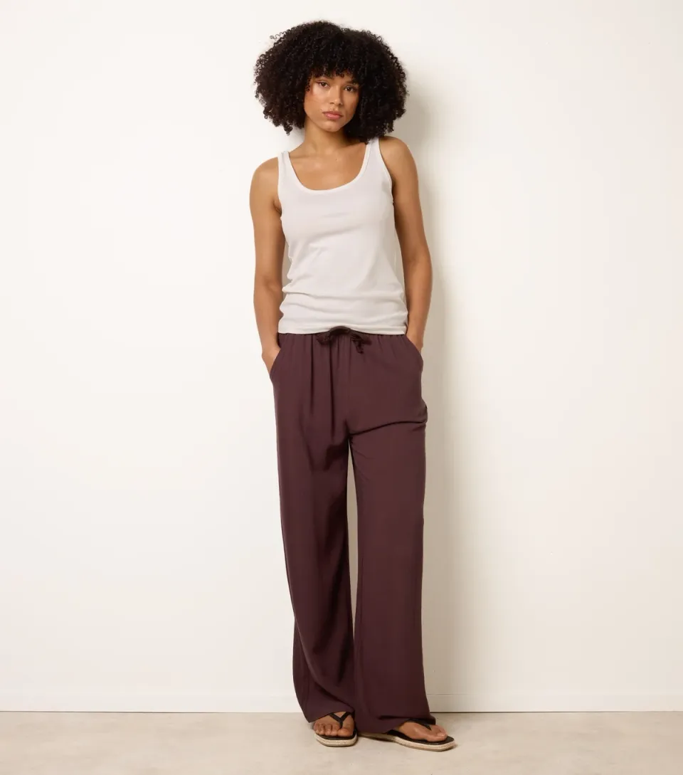Women's Brown Woven Trousers