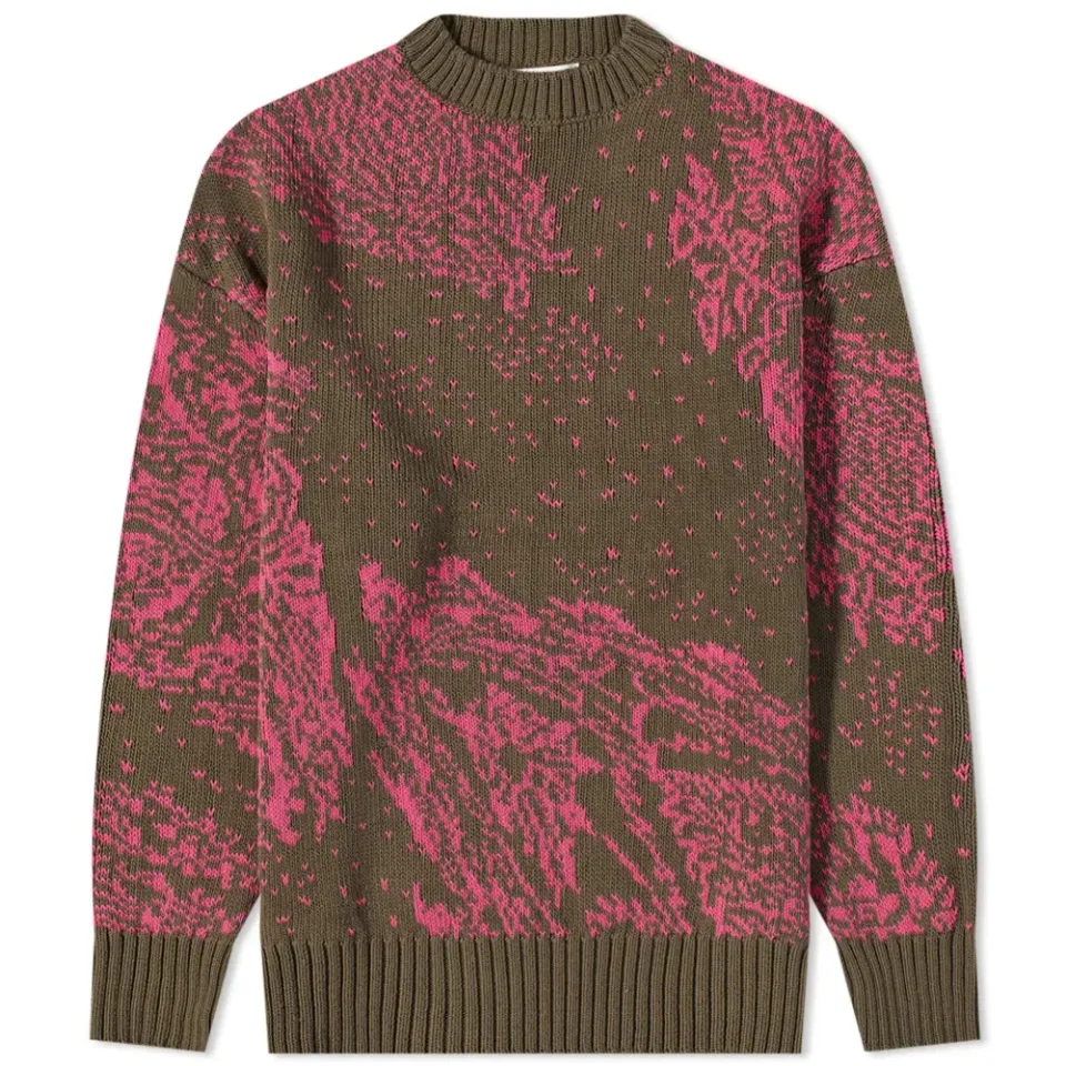 Chocolate Dream Intarsia Crew Knit