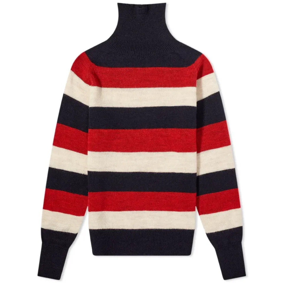 Striped Seamless Rollneck Knit