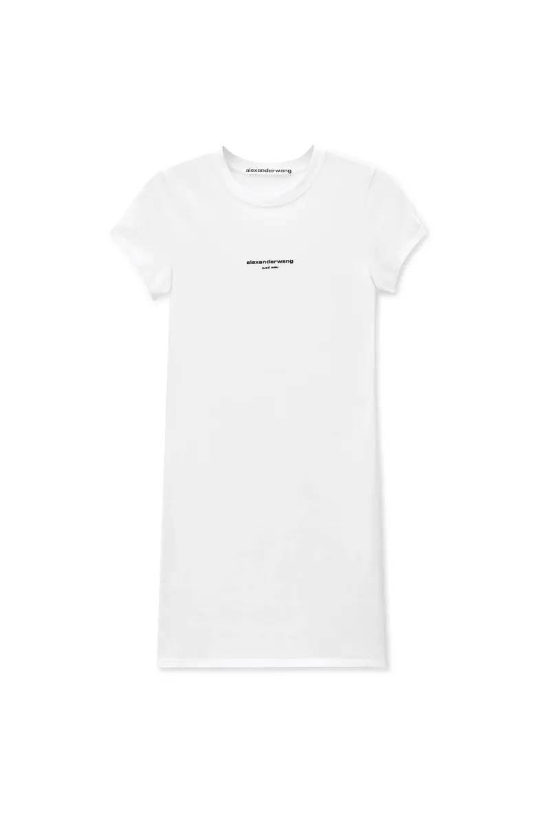 LOGO FITTED SHORT SLEEVE MINI DRESS