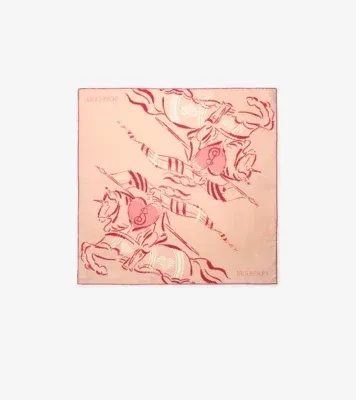 Heart Knight Silk Scarf in Compact pink