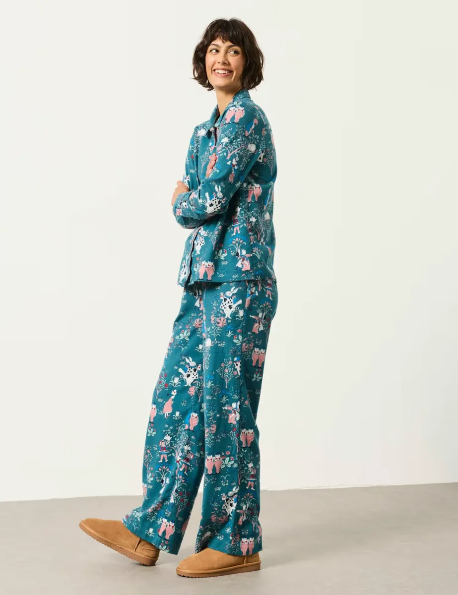 Pure Cotton Scallop Trim Pyjama Set