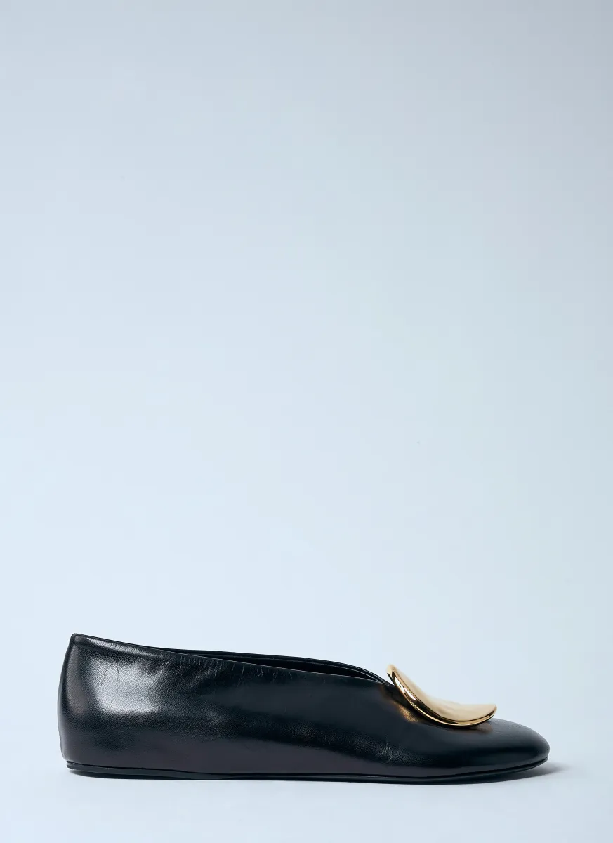 Leather Ballerina Pumps