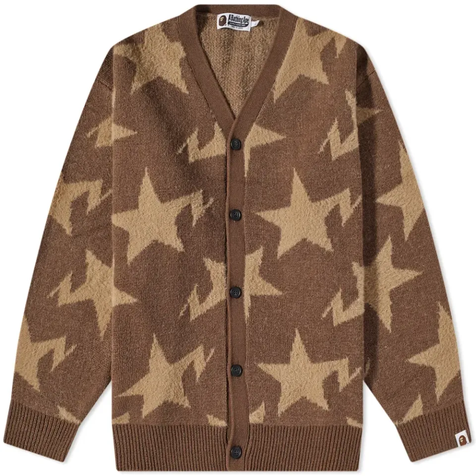 Sta Pattern Relaxed Fit Knit Cardigan