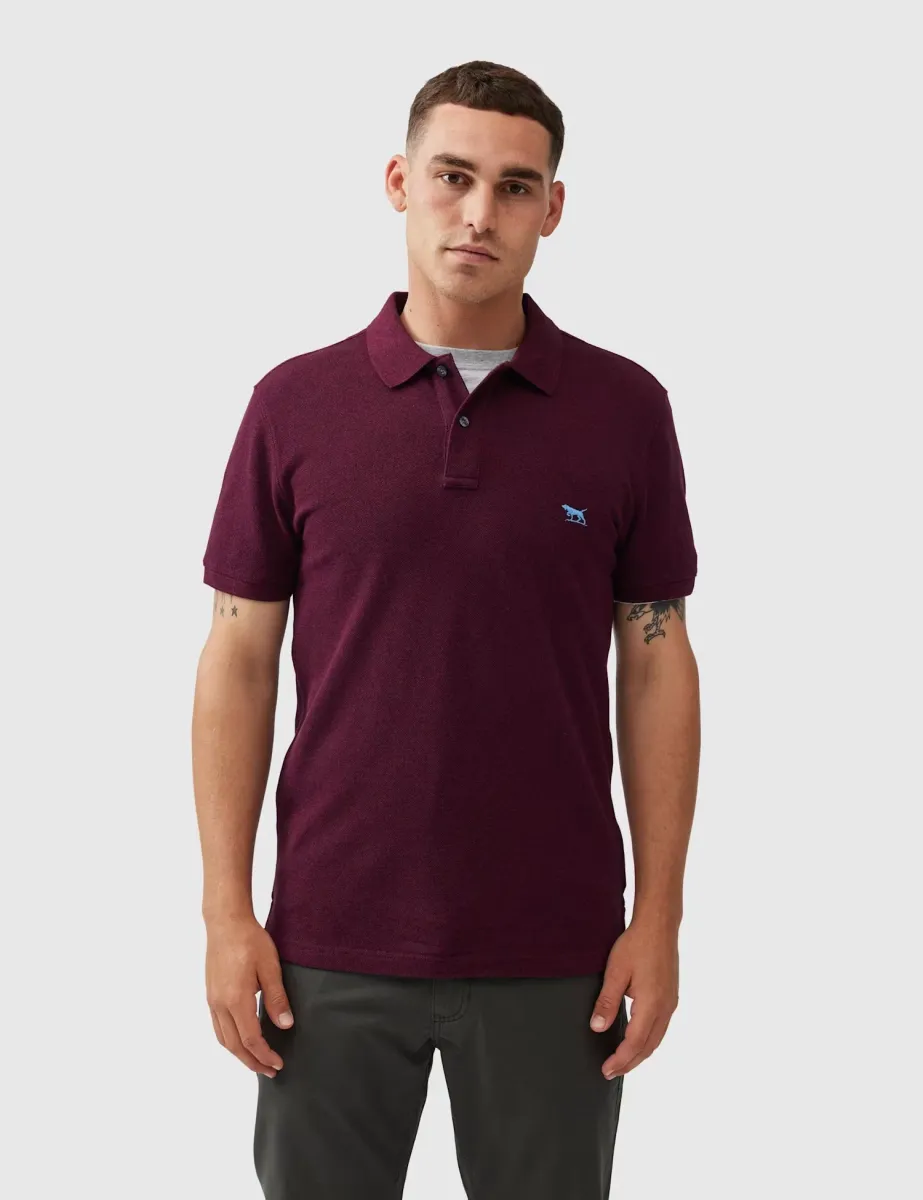 Gunn Slim Fit Pure Cotton Polo Shirt Dark Red