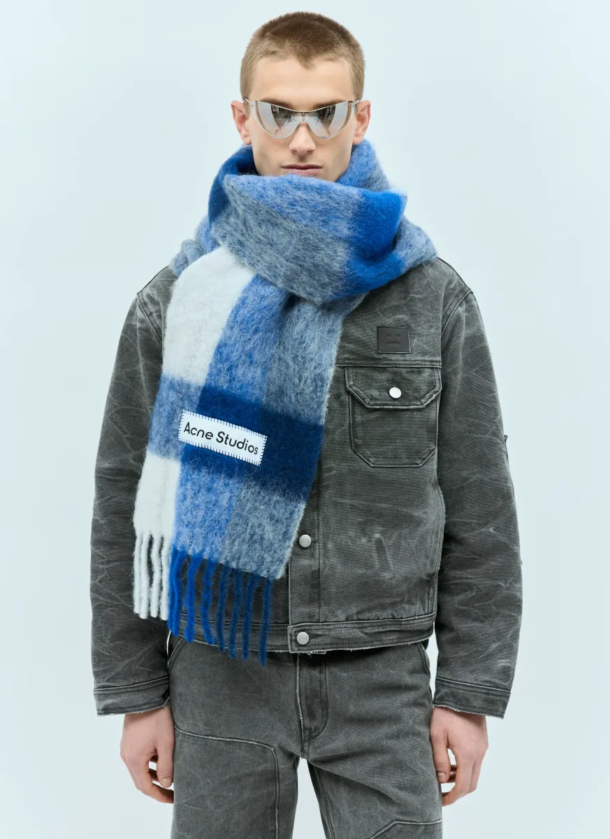Mohair Checked Scarf