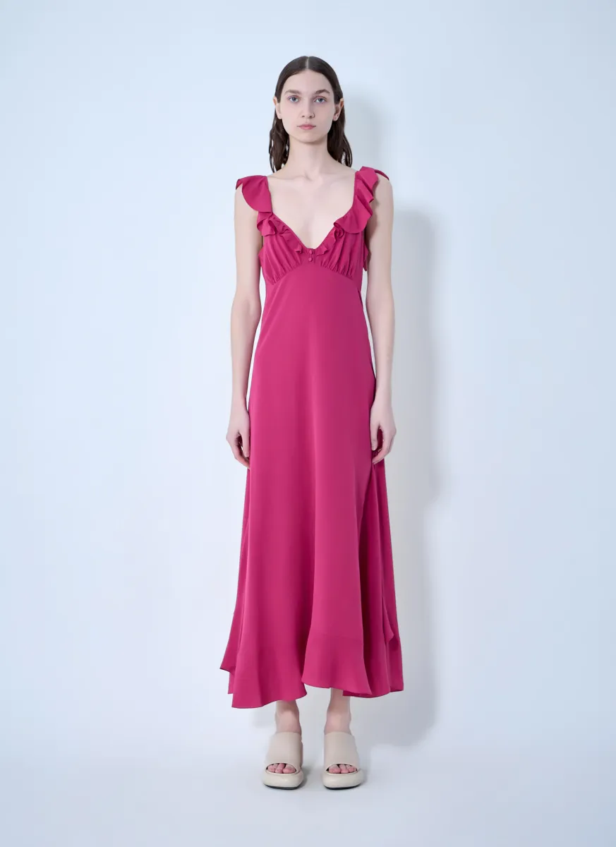 Ruffled Silk Dress