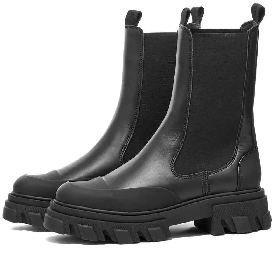 Mid Length Leather Ankle Boot