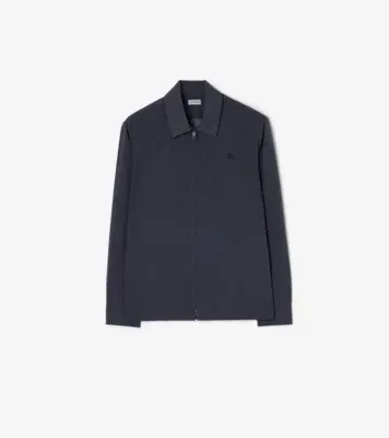 Coated Nylon Overshirt in Navy