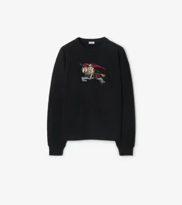 Knight Cotton Sweatshirt in Black