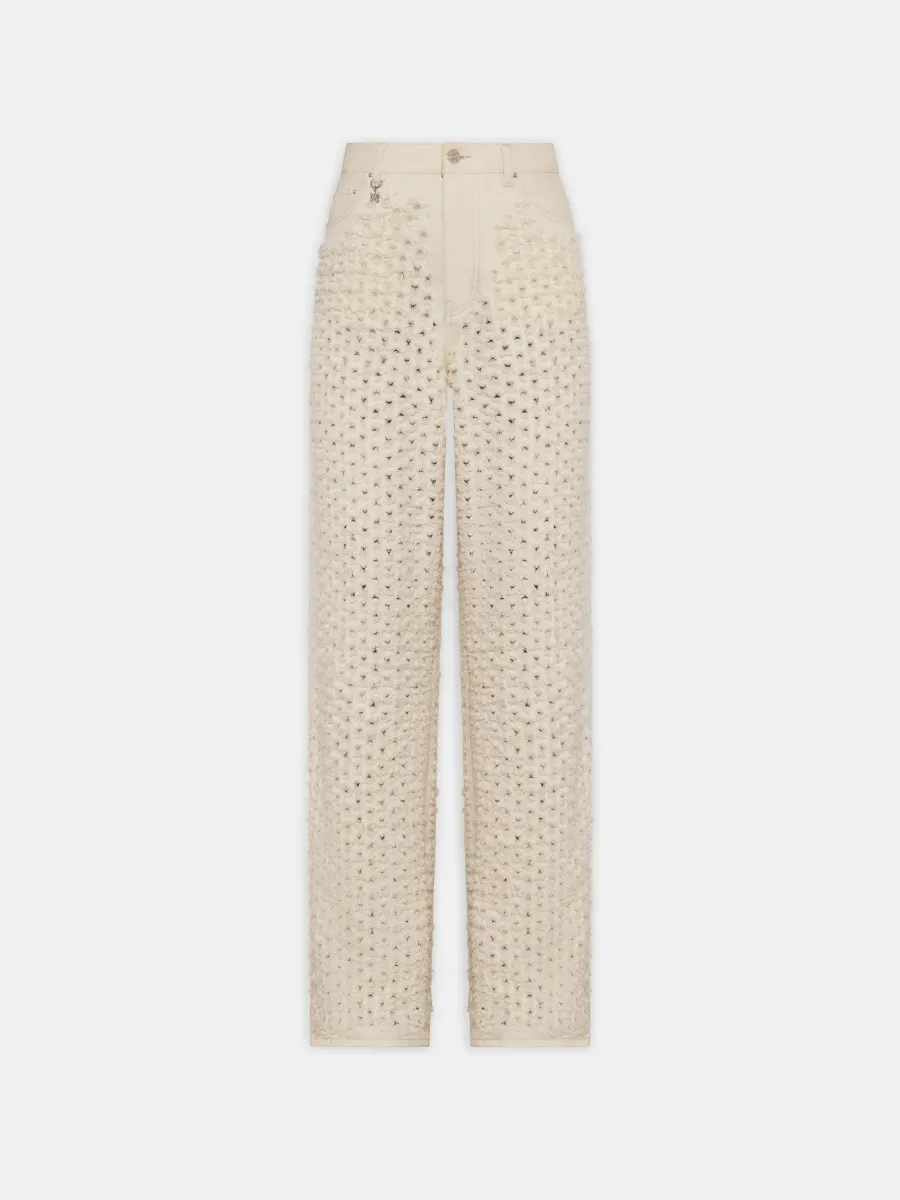WOMEN - WOMEN'S BOUCLE DENIM STRAIGHT JEAN - Ecru