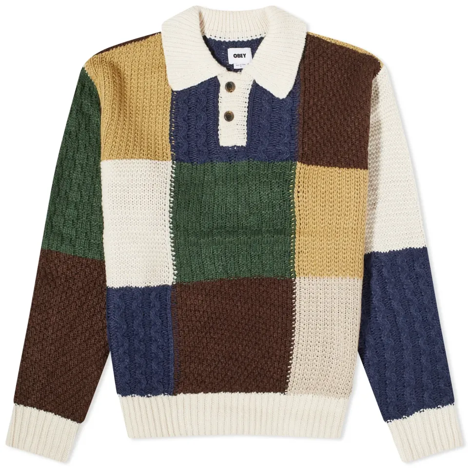 Oliver Long Sleeve Patchwork Polo