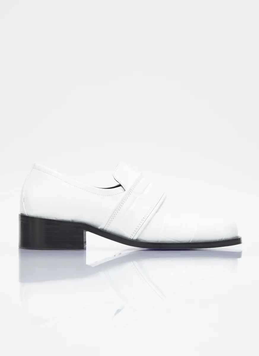 Maxi Croco Embossed Leather Loafers