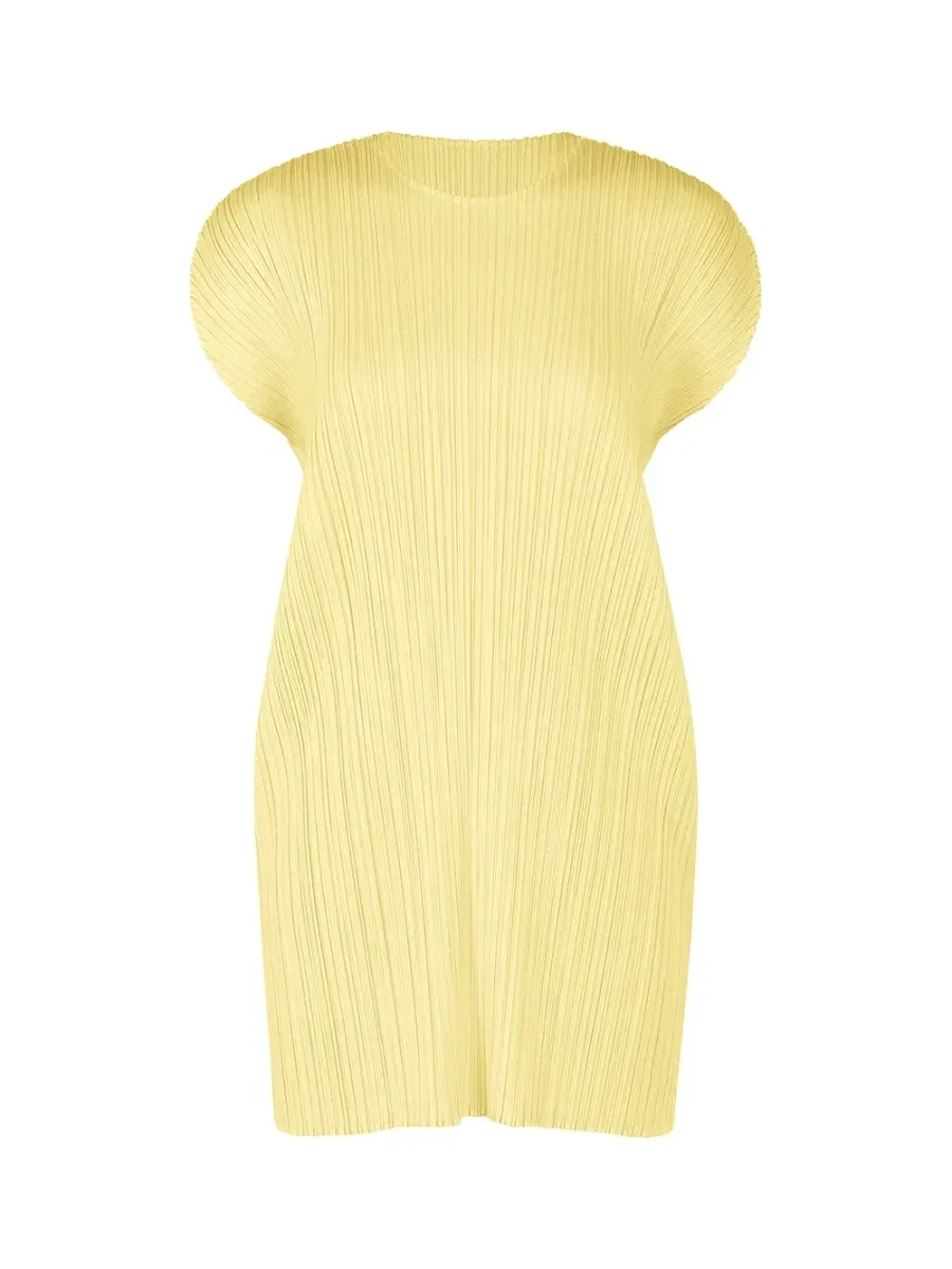 Pleats Please July Colors Dress Pale Yellow