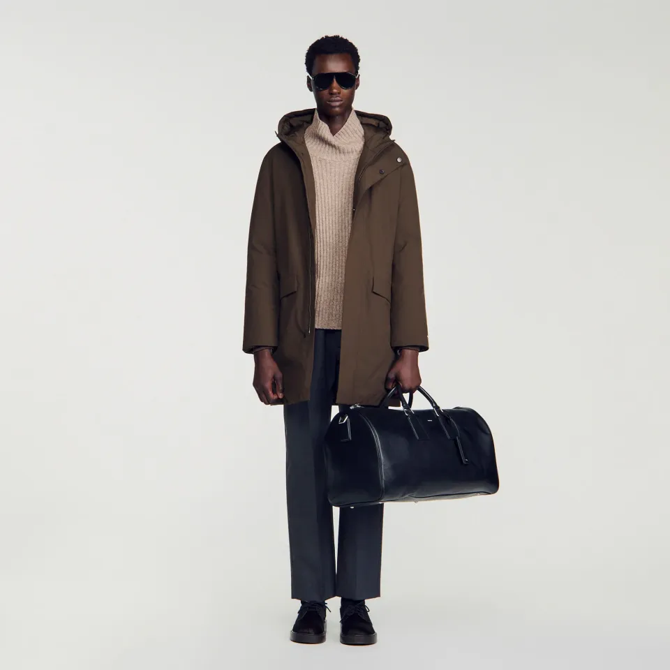 Grained leather weekend bag