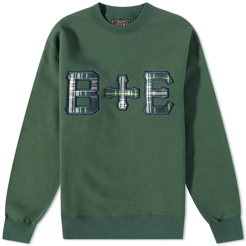 END. x Beams Plus 'Ivy League' Patch Logo Crew Sweat