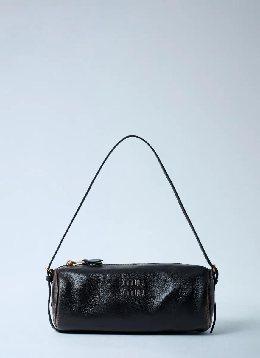 Leather Logo Motif Shoulder Bag