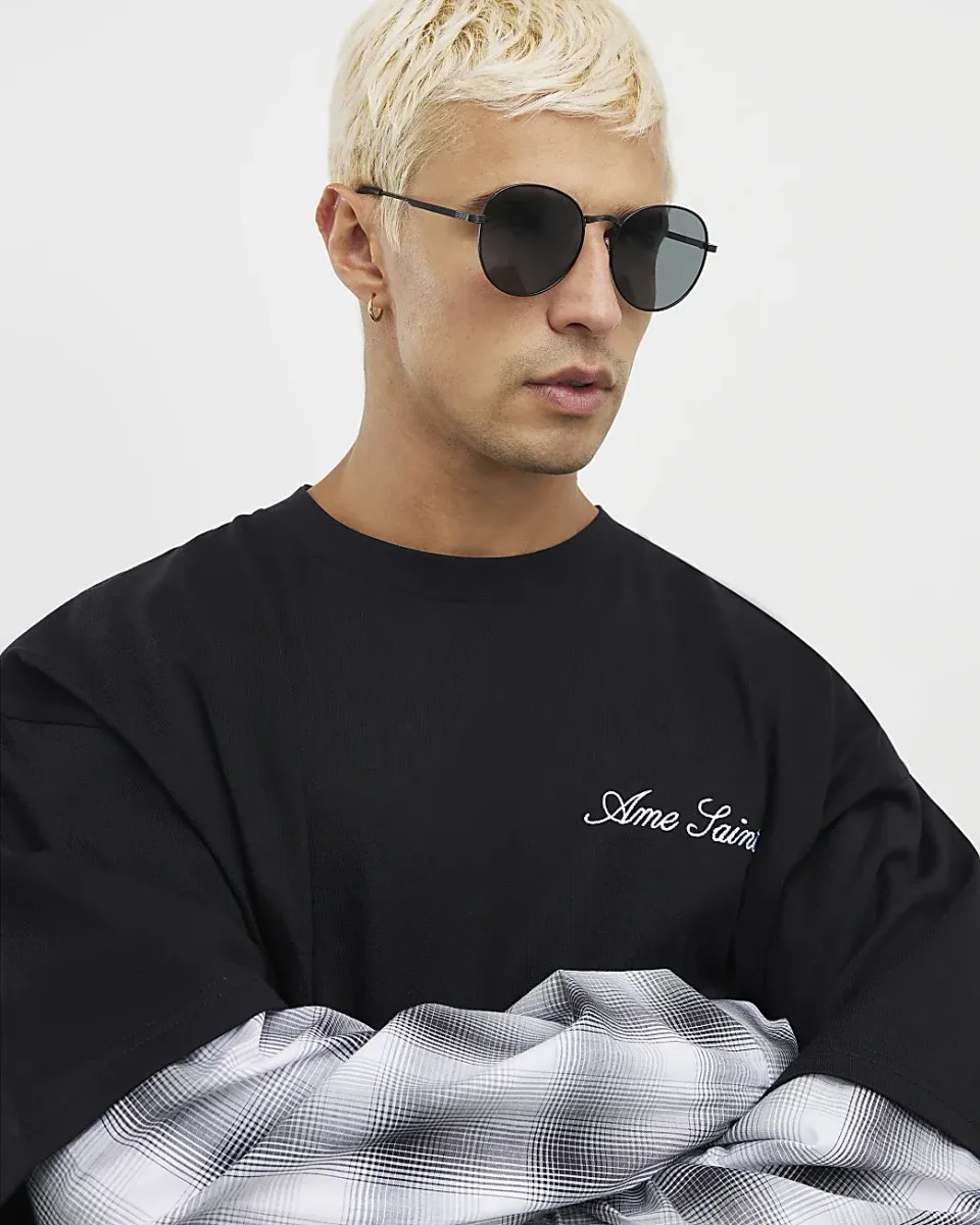 Round Tortoise Arms Sunglasses