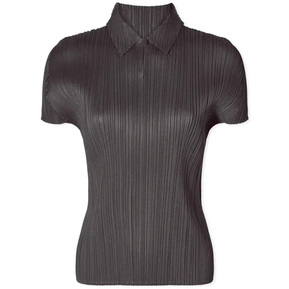 Short Sleeve Pleats Polo Top