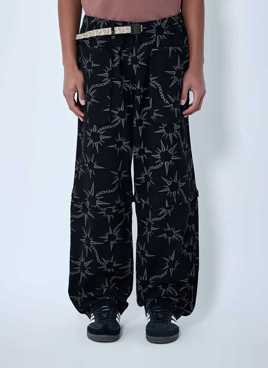 Printed Wide-Leg Trousers