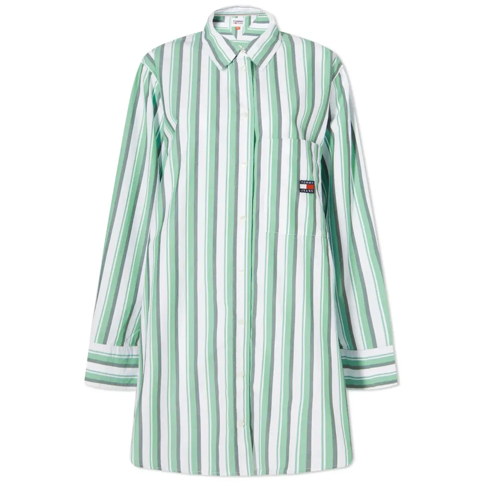 Oversized Stripe Shirt Dress