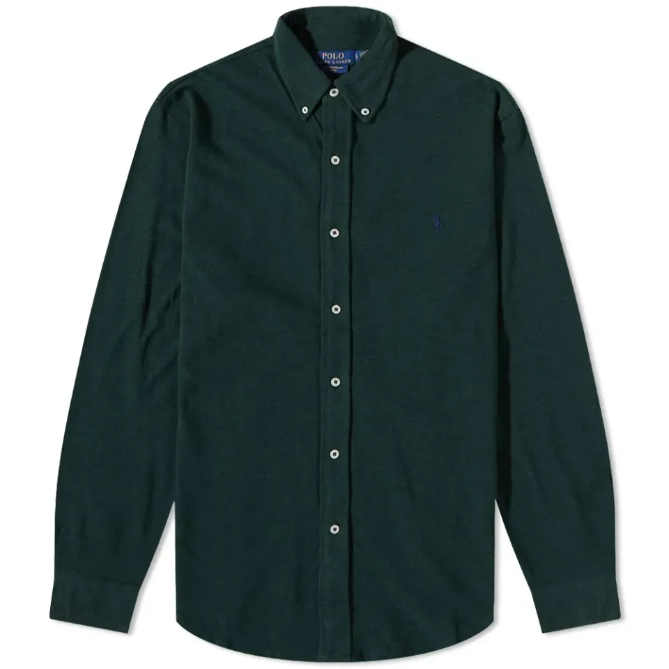 Slim Fit Button Down Pique Shirt
