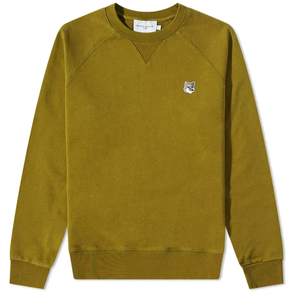 Maison Kitsuné Grey Fox Head Patch Classic Crew Sweat