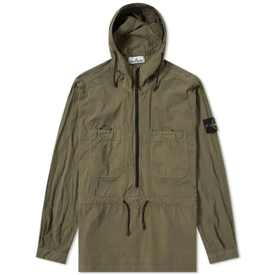 Nylon Metal Popover Hooded Shirt Jacket