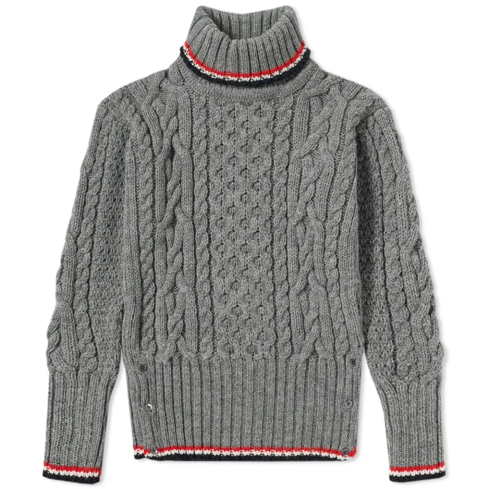 Aran Roll Neck Knit
