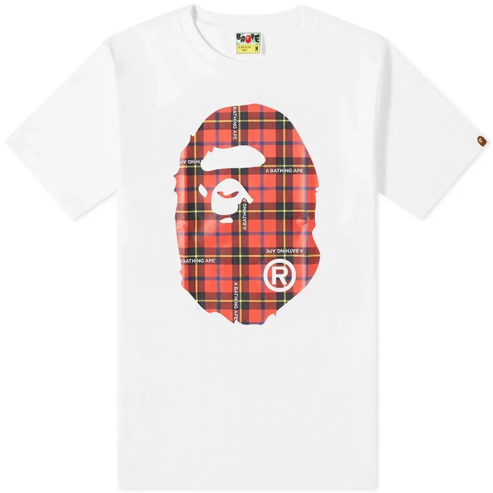 BAPE Logo Check Big Ape Head T-Shirt
